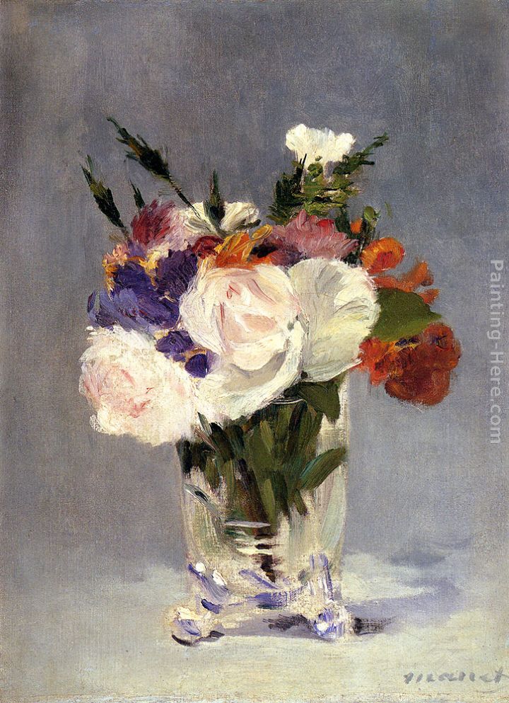 Flowers In A Crystal Vase painting - Eduard Manet Flowers In A Crystal Vase art painting